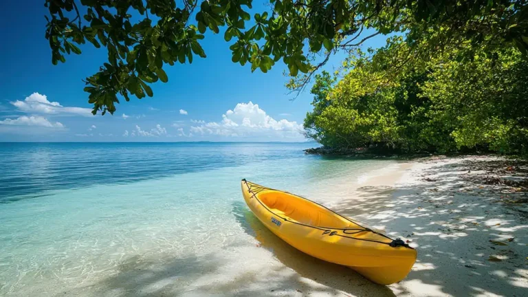 Kayaking around the island